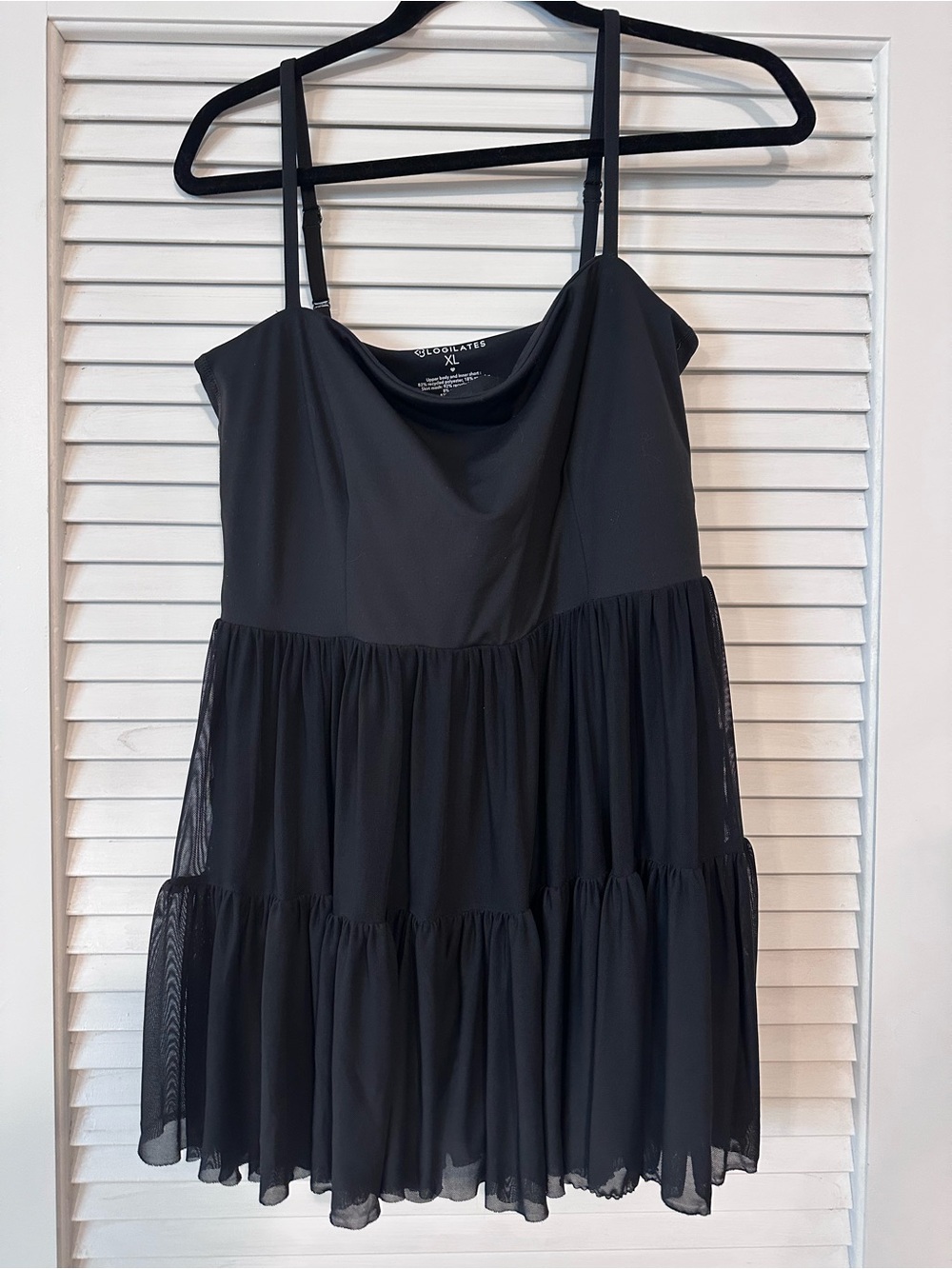 Black Tiered Spaghetti-Strap Mini Dress